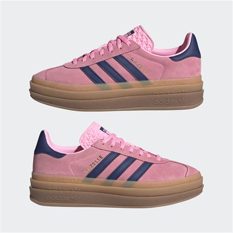 Adidas pink and navy gazelle